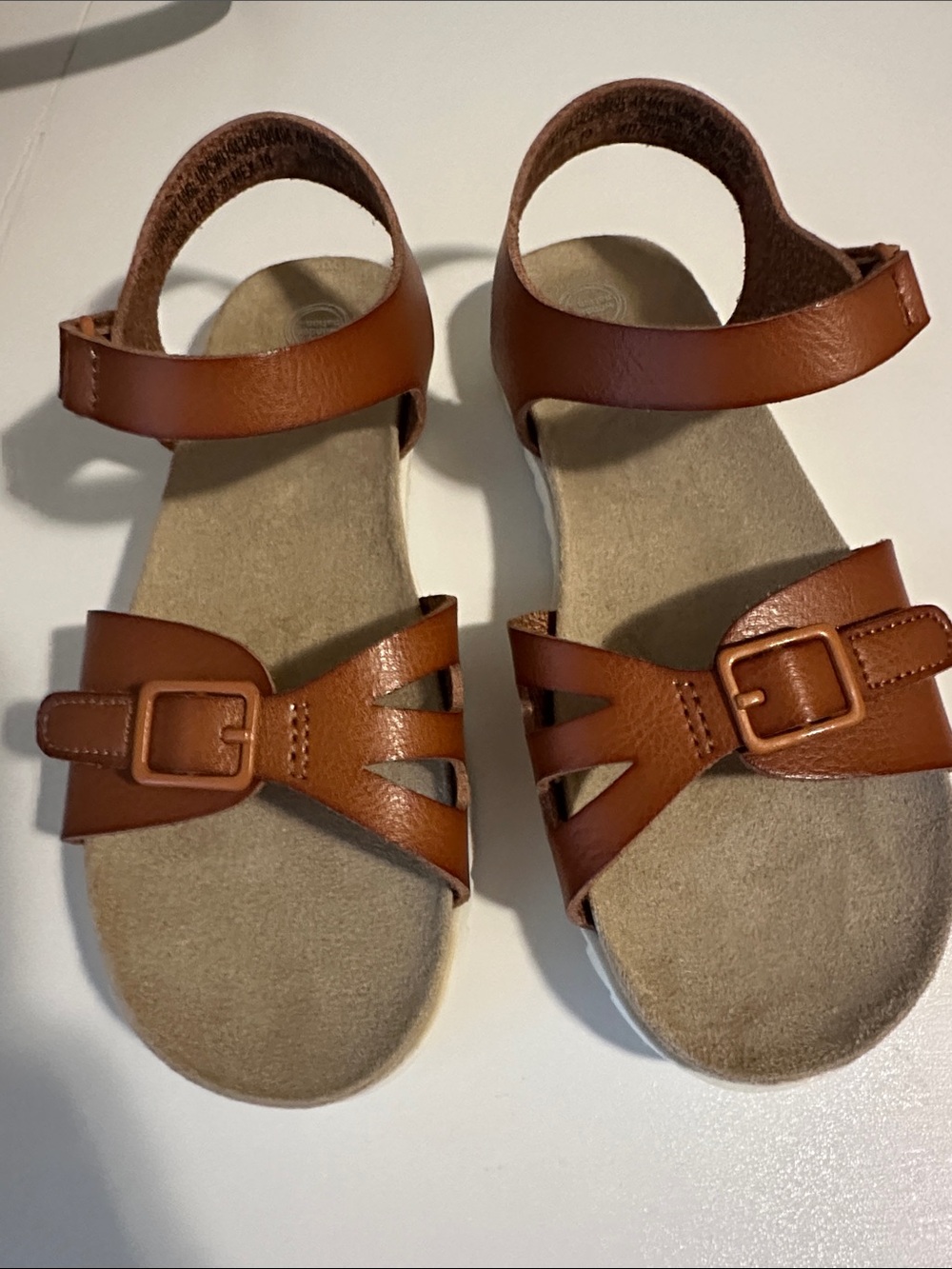 wonder nation Tan Brown Buckle Kids Sandals